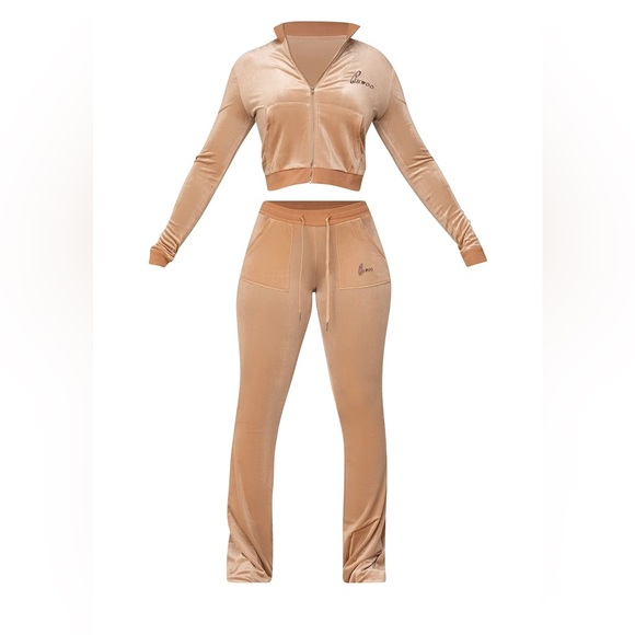 Gsuwoo Brown Velour Tracksuit - Picture 2 of 12